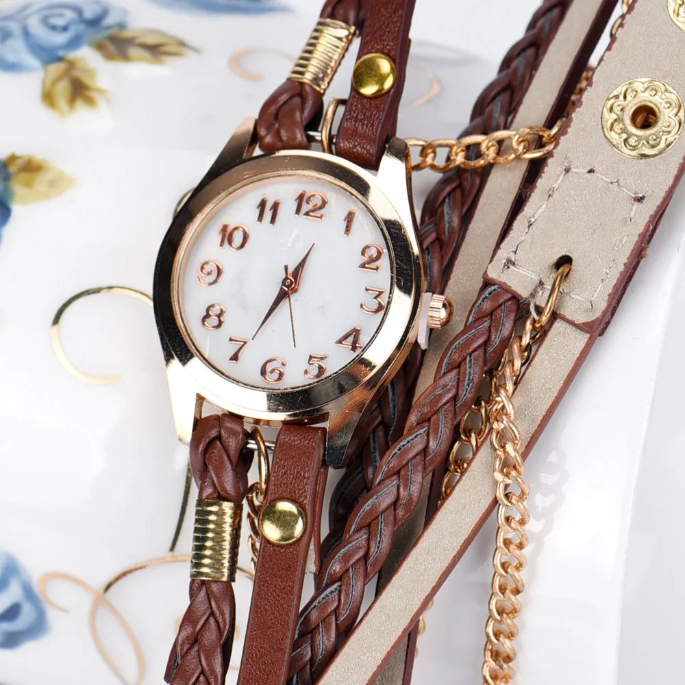 Часы наручные женские с кожаным ремешком заклепками | Наручные часы