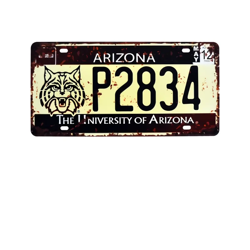Arizona автомобильный номерной знак, металлическая пластина, винтажная жестяная вывеска, бар, паб, гараж, домашний декор, наклейки на стену, железная Ретро табличка, 30x15 см, A669
