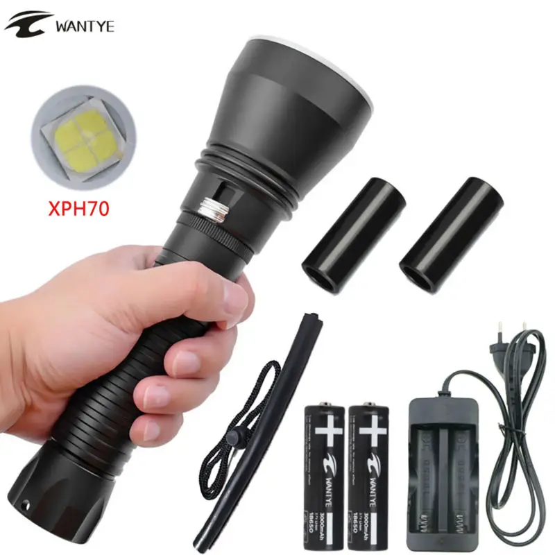 XHP70 фонарик для дайвинга 18650 26650 фонарь светодиодный подводный 100 м