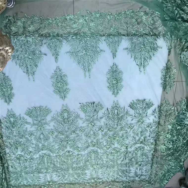 2018 Latest French Nigerian Laces Fabrics High Quality Tulle African Fabric Wedding Lace gold green | Дом и сад