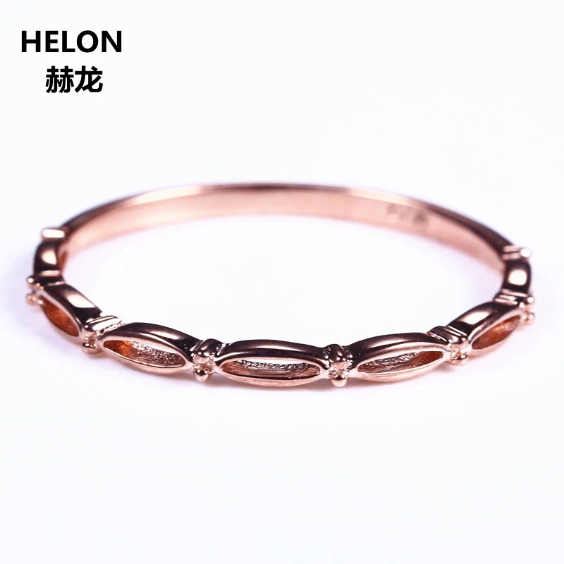 Solid 14k Rose Gold Women Engagement Ring Wedding Band Trendy Fine Jewelry Party Gift | Украшения и аксессуары