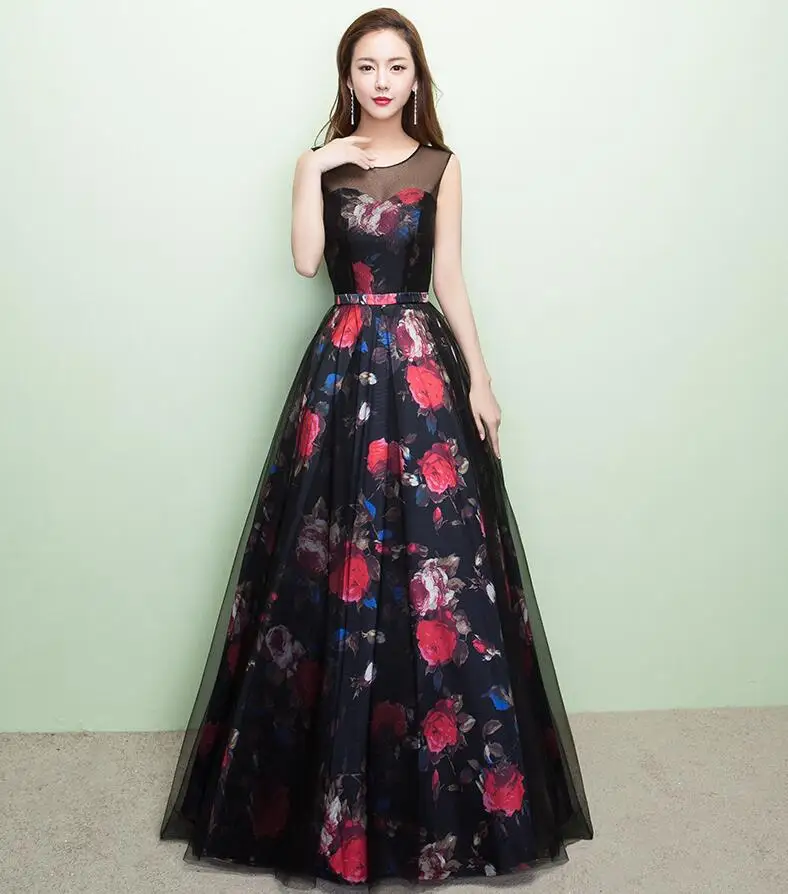Vestido Formatura Длинные платья выпускного вечера 2018 элегантный O шеи этаж Длина
