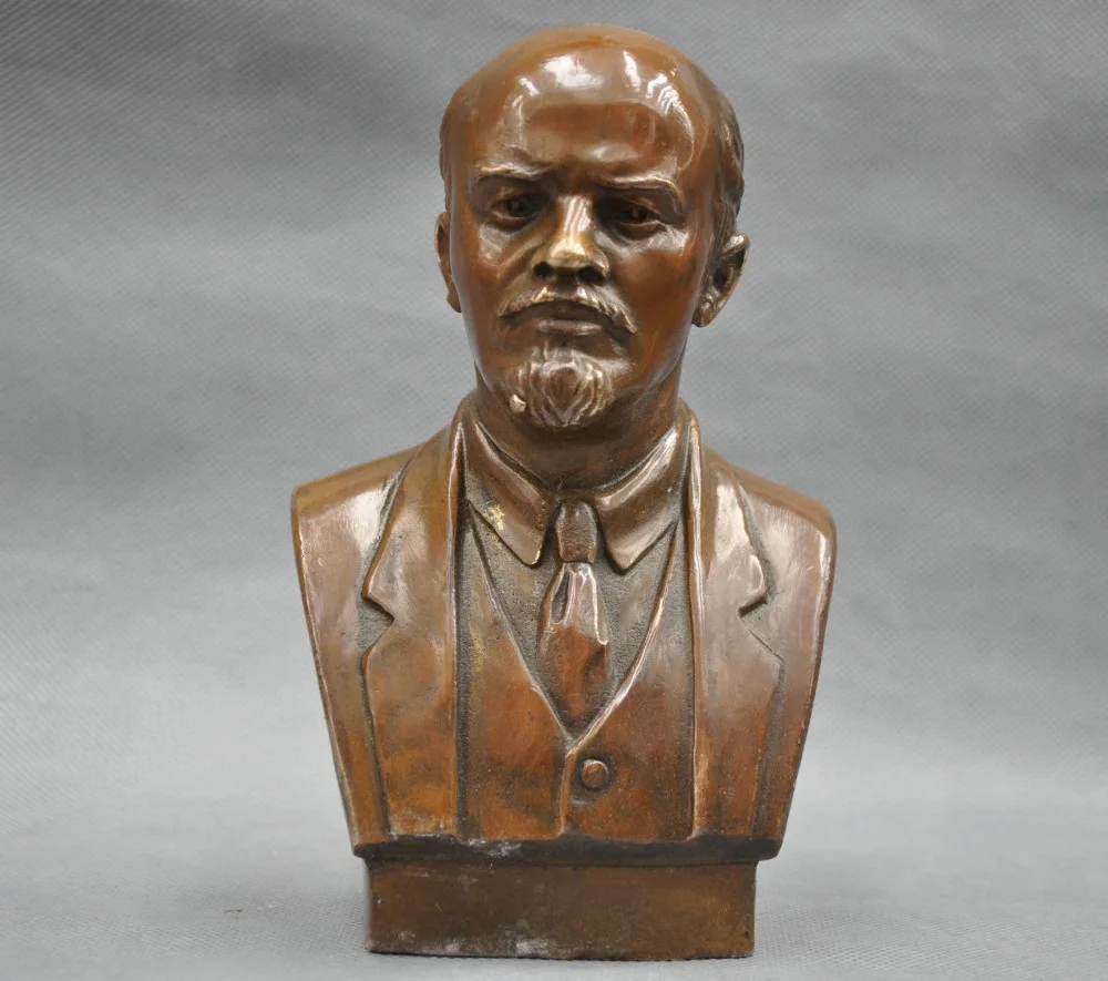 17 8 см */советский лидер Владимир Ильич улянов Lenin грудь бронзовая статуя