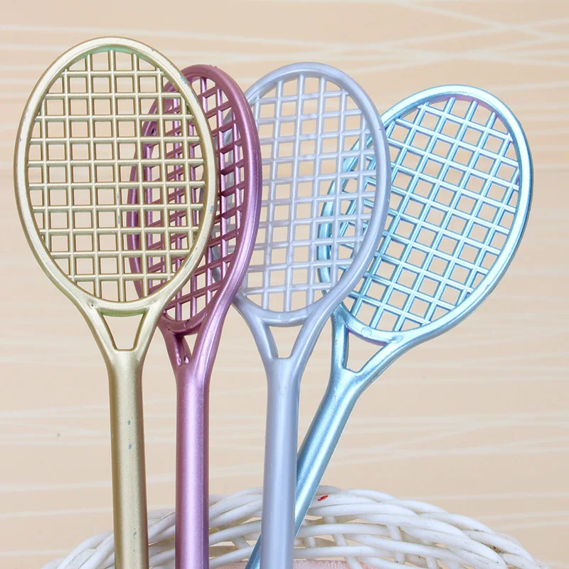 

20 Pcs Korean Stationery Cute Badminton Cartoon Racket Gel Pens Writing Creative Stationery Tennis Gift Pens