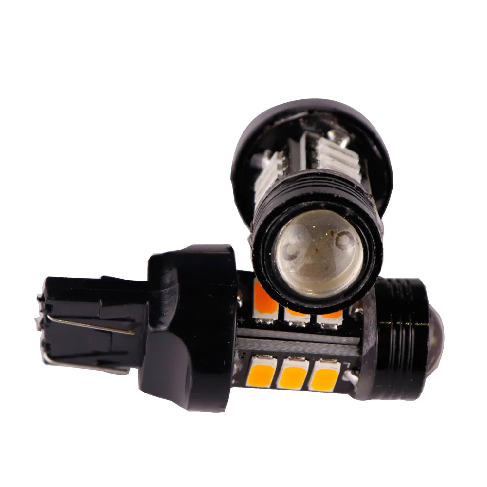 4 шт. T20 7440 7443 12 SMD 5630 + 1 5 Вт Eagle eye объектив авто светодиодный стоп-сигнал