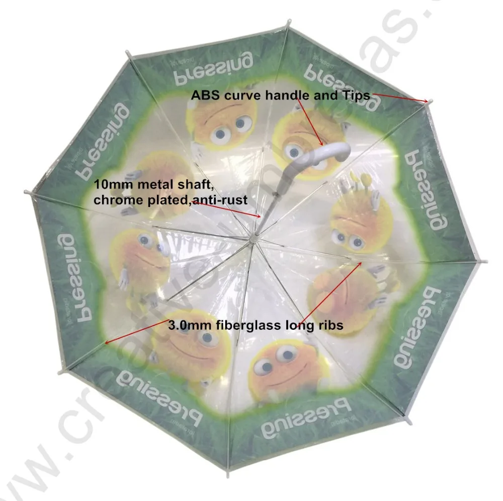 Индивидуальные массовый груз Oem Ex-factory 3D цифровой мультфильм печать POE зонтик