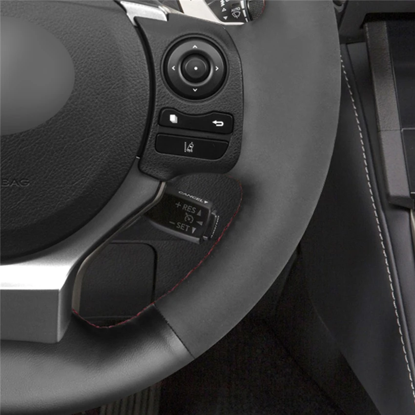 MEWANT из натуральной кожи черная замша рулевого колеса автомобиля подходит для Lexus