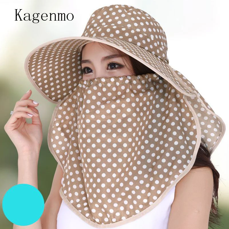 

Kagenmo Summer Riding Women Sun Hat Outdoor Full Protection Face Neck Female Sunbonnet Fashion Casual Sunscreen Hat