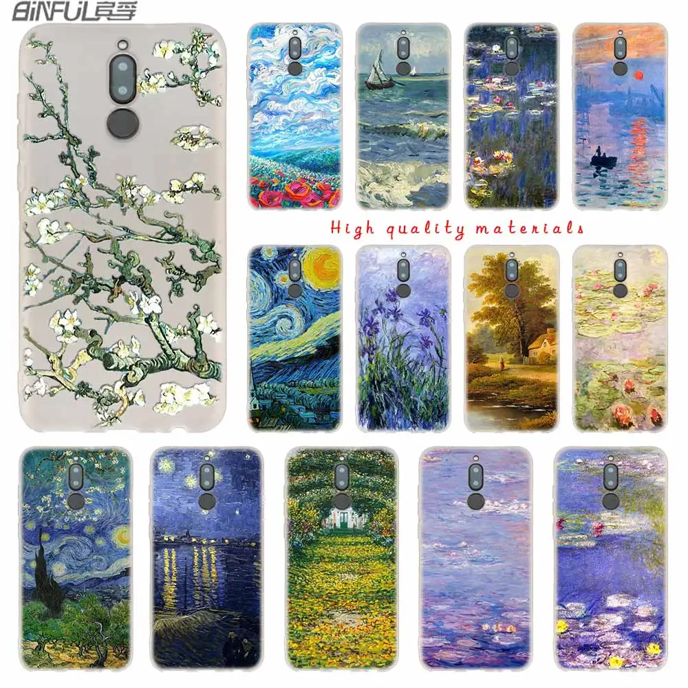 Новый мягкий силиконовый чехол Monet с изображением садового лотоса для Huawei Mate 10 Lite
