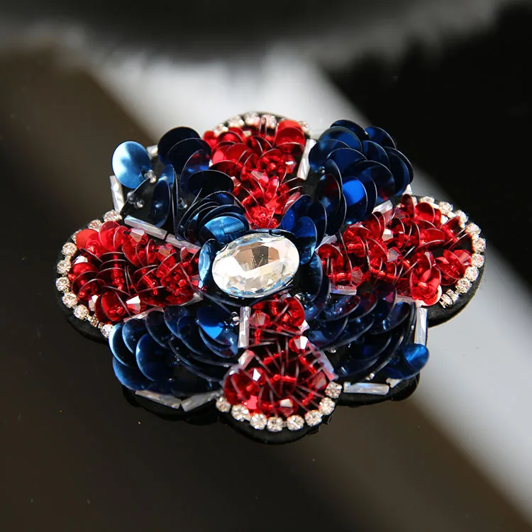 1pc 3D Handmade peony flower rhinestone beaded Patches for clothing Love letters sword sequins applique Embroidery patch floral | Дом и сад
