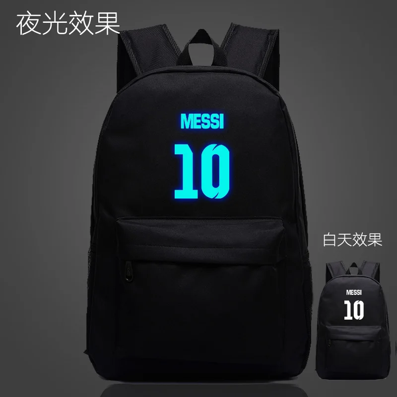 2016 Творческий Messi 10 # рюкзаки ночь яркие сумки Барселона школьная machila подростков