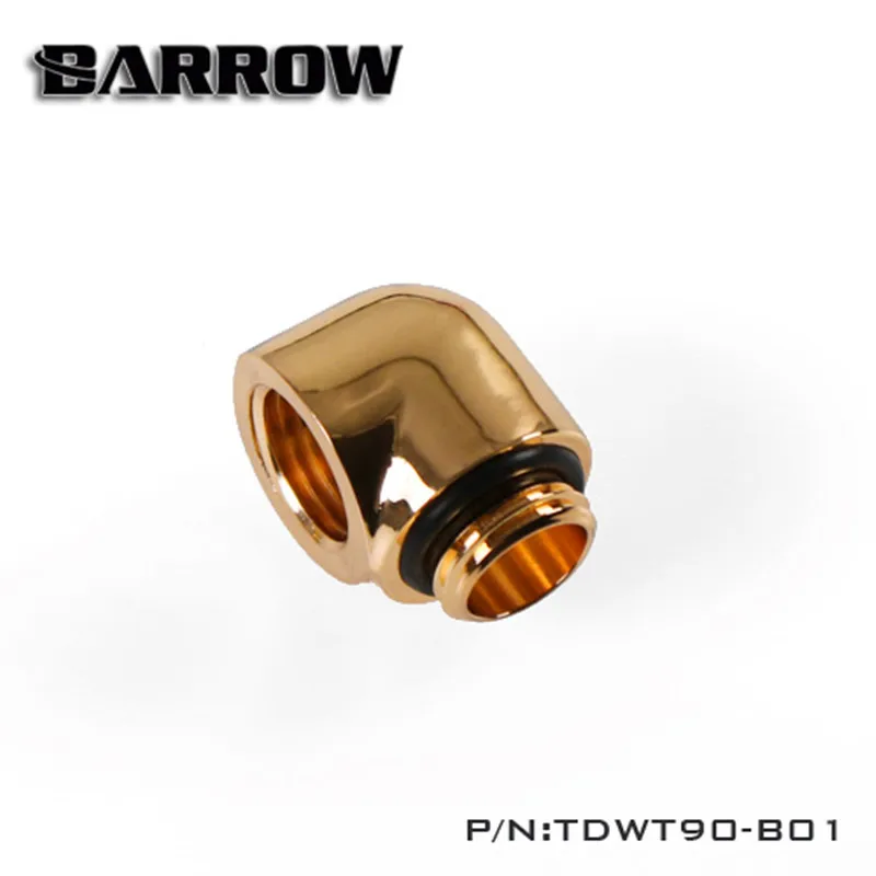 Barrow Brass черный белый серебристый резьба G1/4 дюйма 90 градусов адаптер для водяного