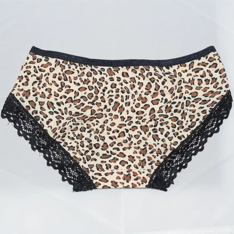 5 шт./лот Новые Женщины Девушки Симпатичные Сексуальная Leopard Кружева Underwear Трусики