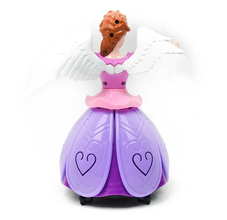 Disney игрушки для принцесс Холодное сердце Эльза и Анна Куколка с крылышками фигурку вращающийся танец проекции света музыкальная Модель Куклы для девочек