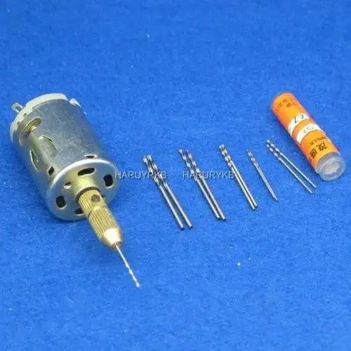 dc 12V Smaill PCB Drill Press Drilling + 10pcs Drills Bits 0.7/0.8/1.0/1.2/1.4mm | Электронные компоненты и