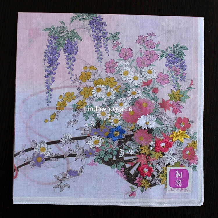 Японский носовой платок цветочный узор мягкий тонкий женский платок|handkerchiefs