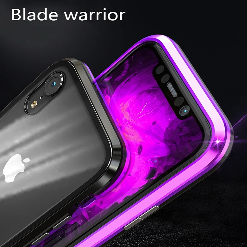 Чехол из прозрачного закаленного стекла с магнитной адсорбцией для Apple iPhone X XS Max XR