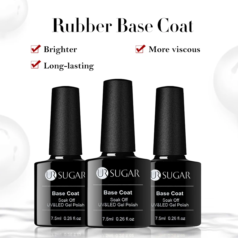 UR SUGAR Rubber базовый слой Быстросохнущий лак ярче впитывающий УФ гель Базовое