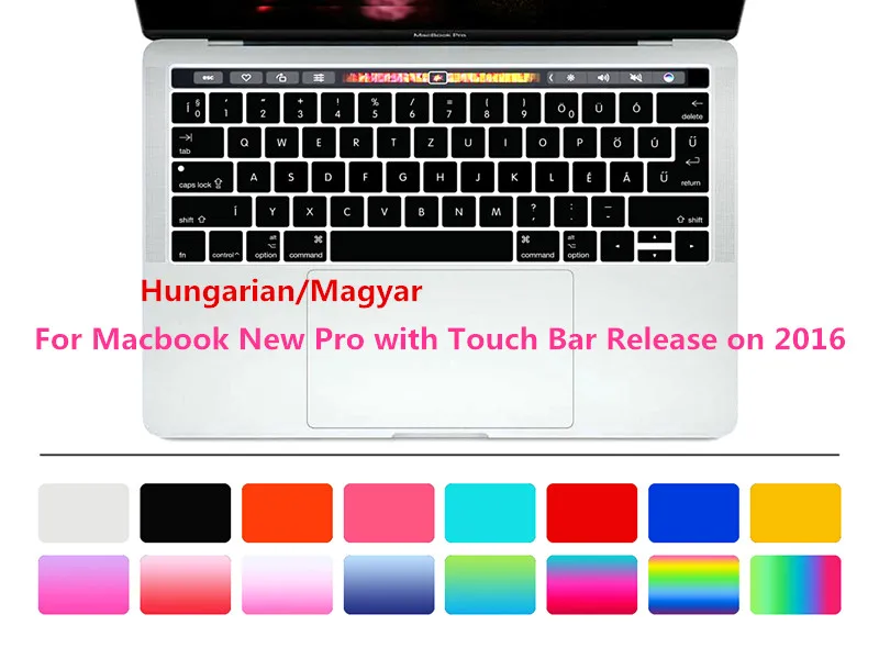 Венгерский Magyar Клавиатура Обложка кожи для Macbook новый Pro 13 &quotA1706 15&quot A1707 с