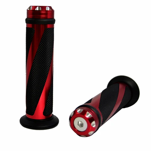 Red Grips BJMOTO CNC 7/8 ''22 мм мотоциклетные рукоятка газа дроссельной заслонки рукоятки для Honda Yamaha Kawasaki Suzuki Benelli Ducati руль - Цвет: Red Grips