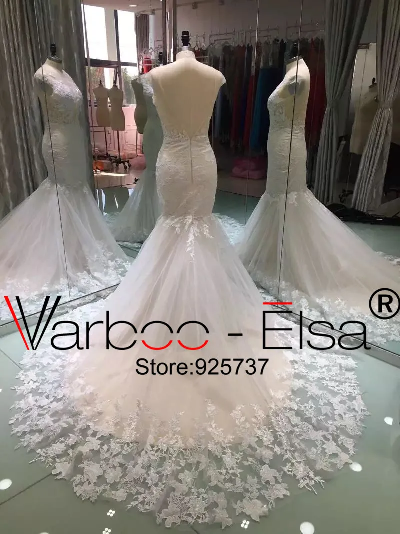 Кружевное свадебное платье русалка с аппликацией и цветами|robe mariage|vestido de noiva debridal
