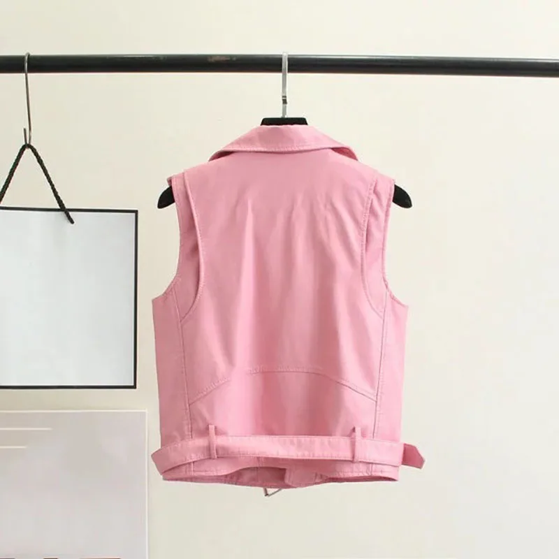 Женский кожаный жилет 2017 новая мода высокая улица без рукавов искусственная кожа