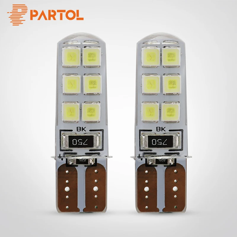 Partol T10 светодиодный 194 W5W 12 SMD 2835 Светодиодный светильник без ошибок для парковки