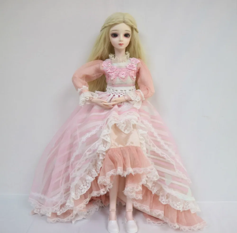 60 см кукла принцессы 1/3 BJD пластмассовая совместный подвижный глаз можно изменить