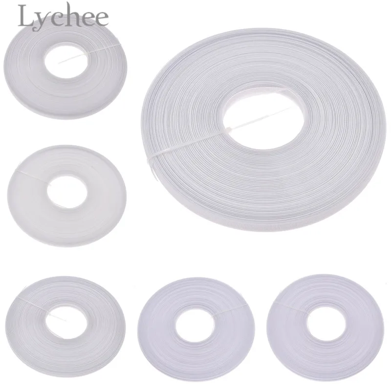 Lychee 5 Yards White Polyester Plastic Boning Sewing Wedding Dress Fabric DIY Sewing Supplies Accessories