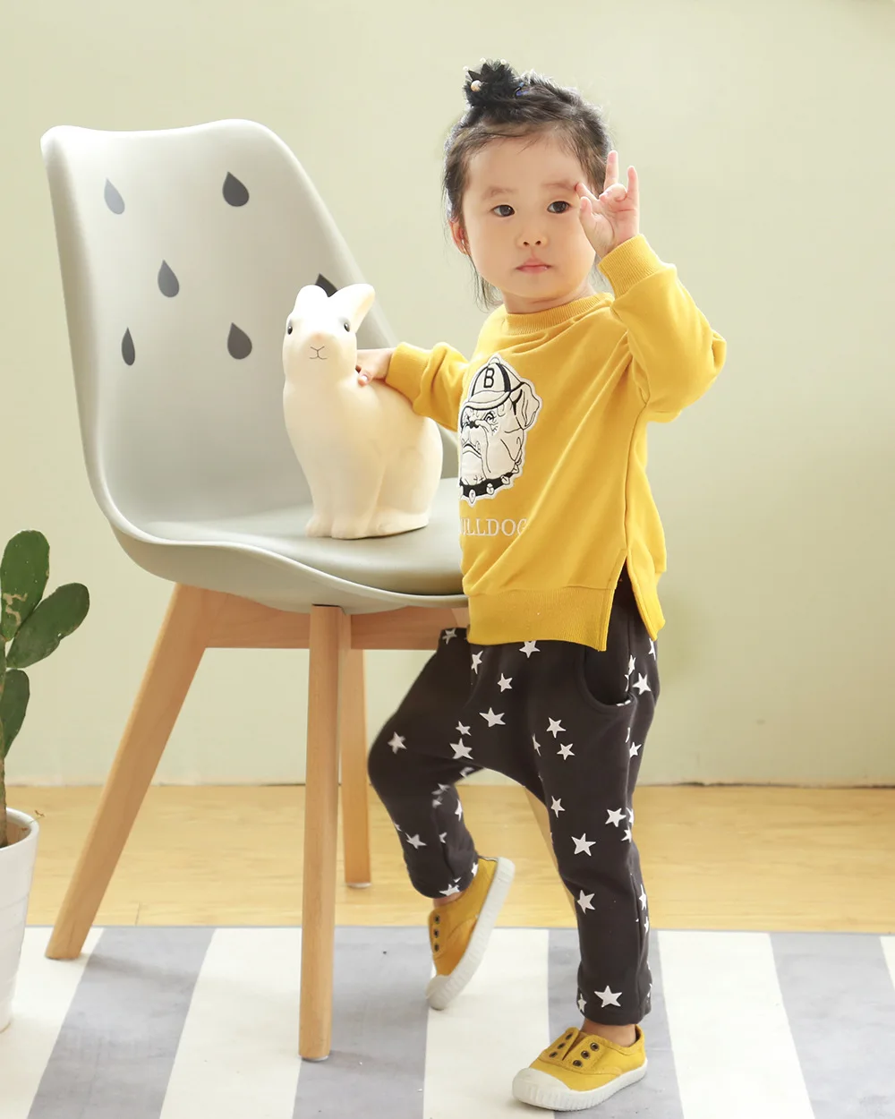 Весна-осень 2017 брюки для девочек и мальчиков Детские повседневные с принтом