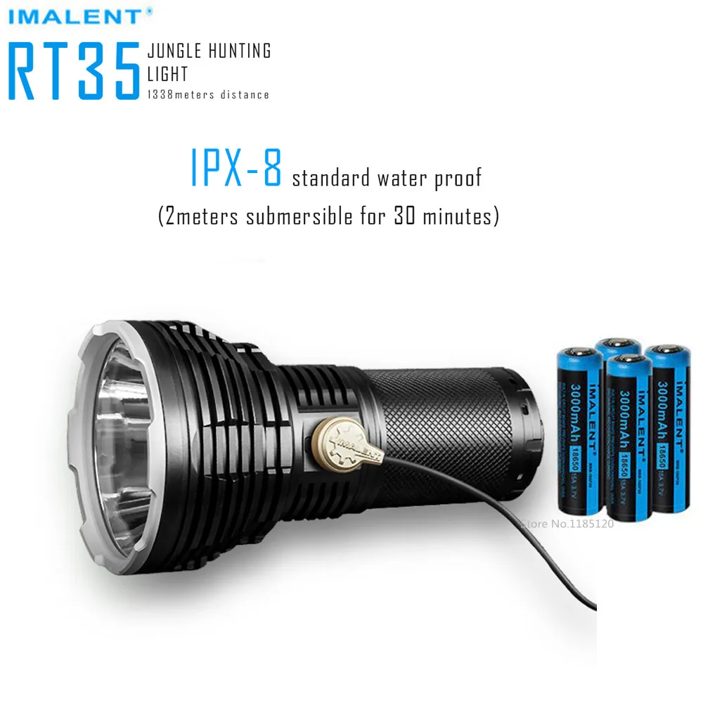 IMALENT RT35 USB Магнитный зарядный фонарик CREE XHP35 HI LED max 2350 люмен дальность луча 1338 м