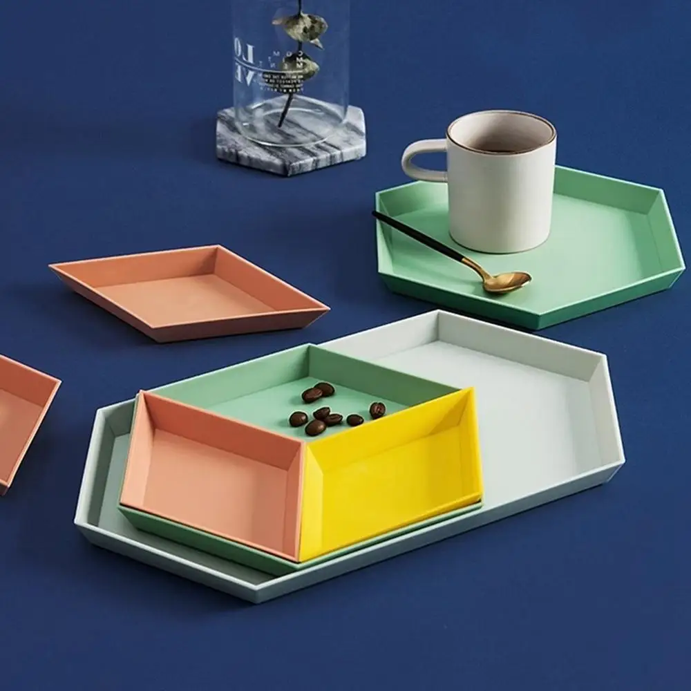 4 шт. лоток для хранения в скандинавском стиле геометрический поднос фруктов