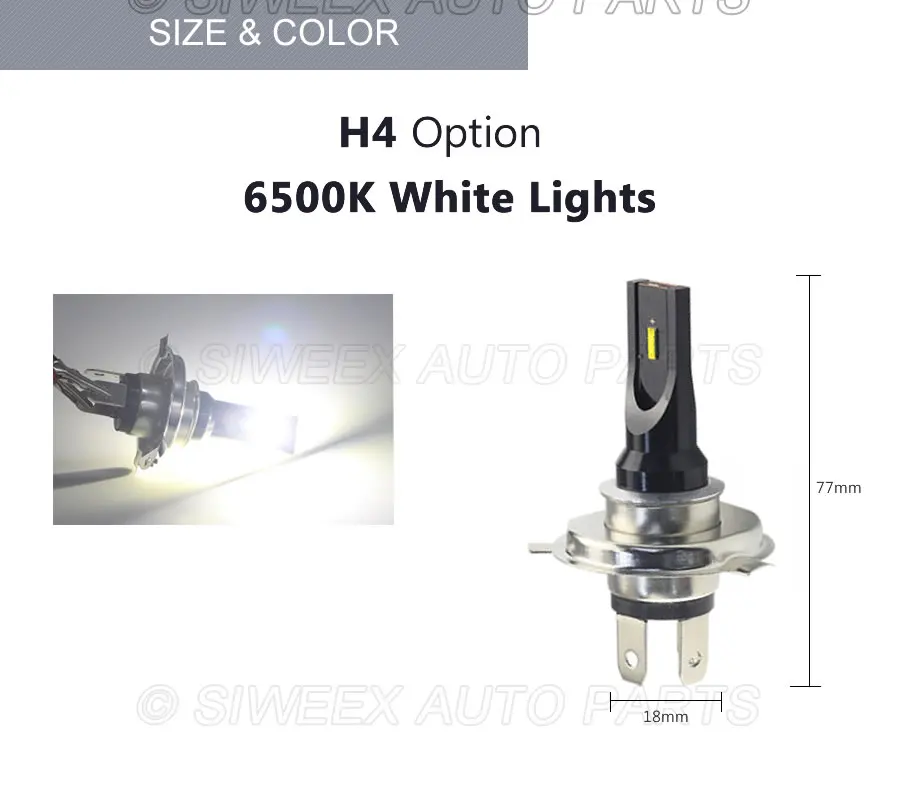 1 шт. Авто H4 2SMD 1860 светодиодный лампы Противотуманные фары мотоцикл фары дневного света белый парковочная лампа AC/DC 12V
