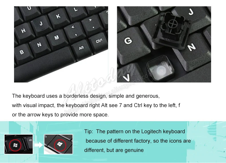 Беспроводная клавиатура logitech K230 2,4G мини-клавиатура с приемником Unifying