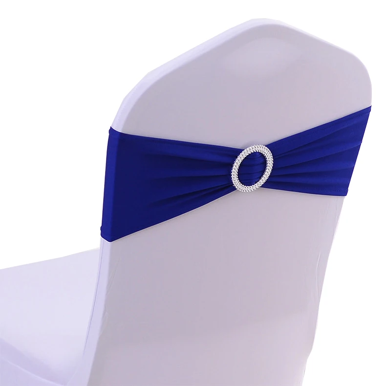 Royal Blue 1 шт. чехол для свадебного стула лента для дня рождения вечеринка для отеля события украшения синий розовый красный бордовый оранжевый золотой - Цвет: Royal Blue