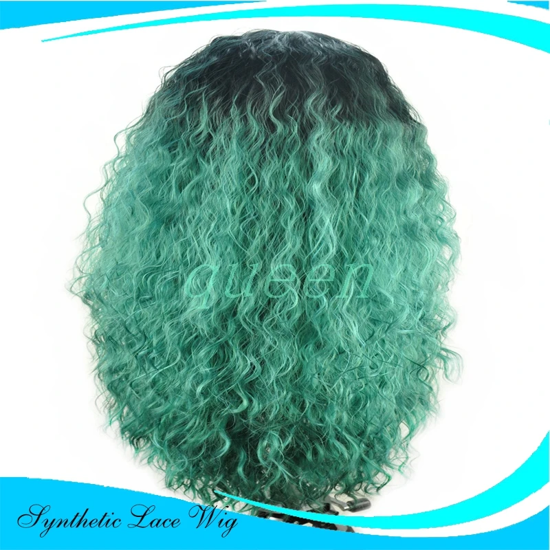 Дешевые Синтетические Кружева Перед Парик Афро Американской странный Фигурные