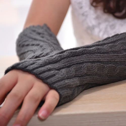 Hot Women's Long Knitted Crochet Fingerless Braided Arm Warmer Gloves Retail/Wholesale 5BRH 7ERS | Аксессуары для одежды