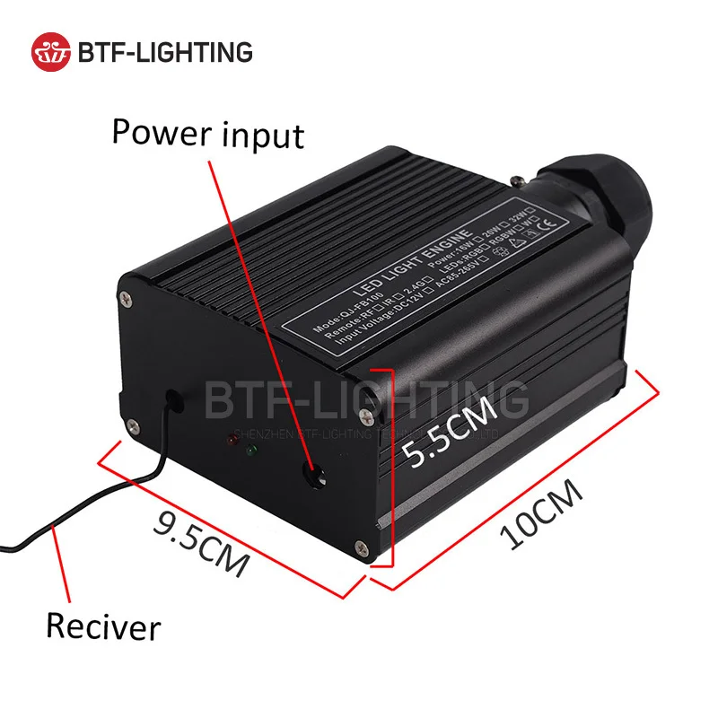 

18w RGBW - fiber optic light source device black touch-key RF radio frequency DC12V power source machine