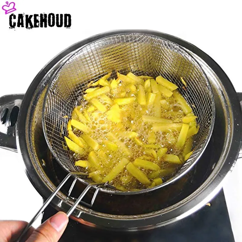 CAKEHOUD кухонные инструменты для приготовления пищи из нержавеющей стали, корзина для жареной пищи, дуршлаг для жареной курицы, картофеля, фильтр, корзина для приготовления пищи, сито