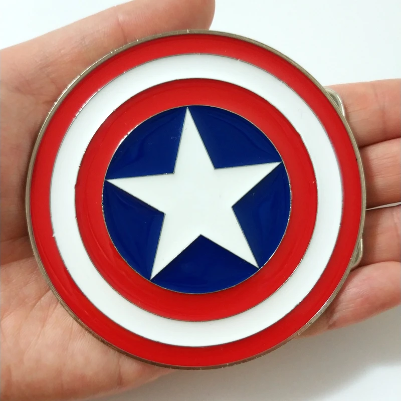 Пряжка для ремня Captain щит капитана Америка в стиле супергероев круглая