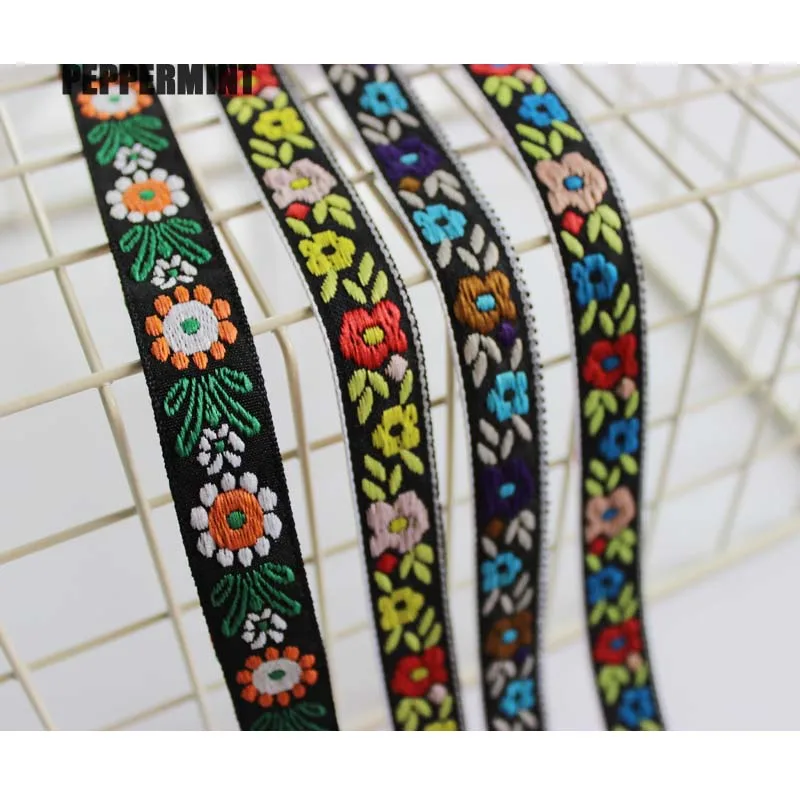 Жаккардовые ленты с цветочной вышивкой для украшения ручной работы 2 ярда 18