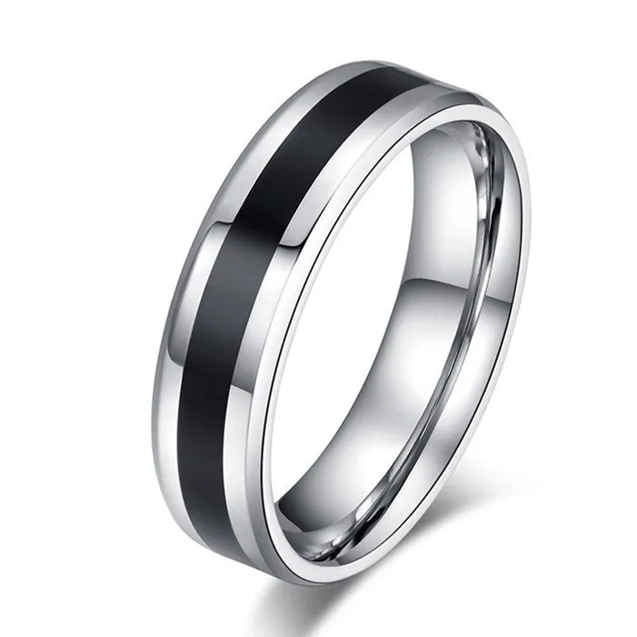 MANGOPIE 4MM 6MM Titanium Couple Ring for Men And Women The Rings Center Cool Black Wide IR106 | Украшения и аксессуары