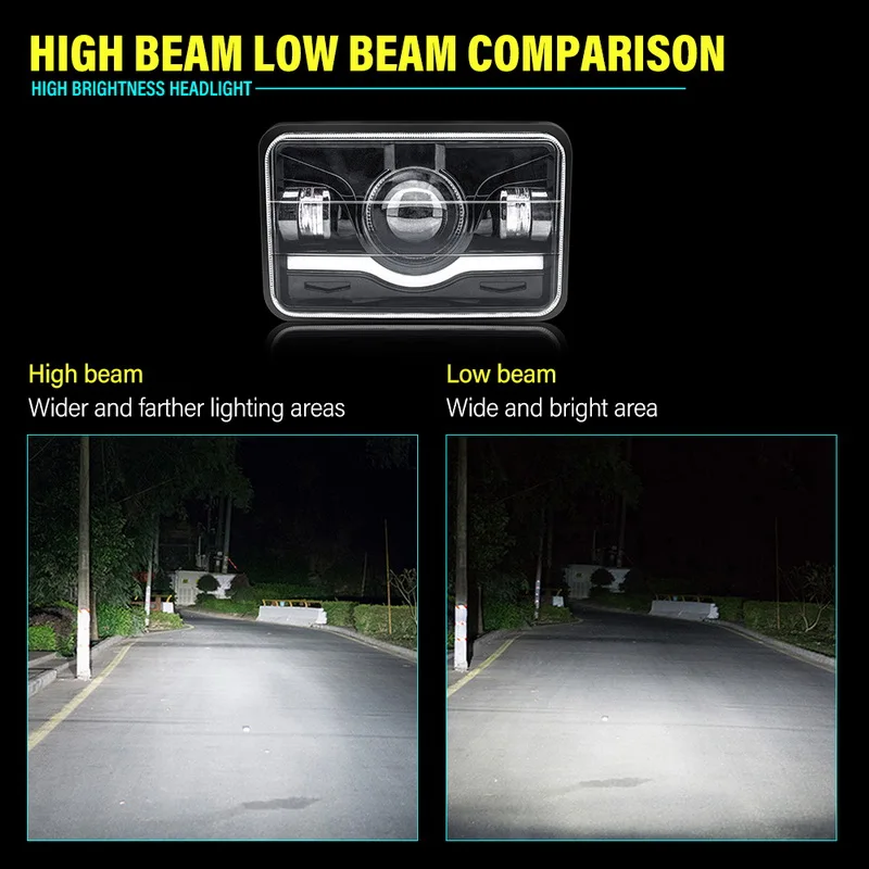 Safego 5 "4X6 150 Вт квадратный Wrangler светодиодный фонарь DRL дальнего и ближнего света
