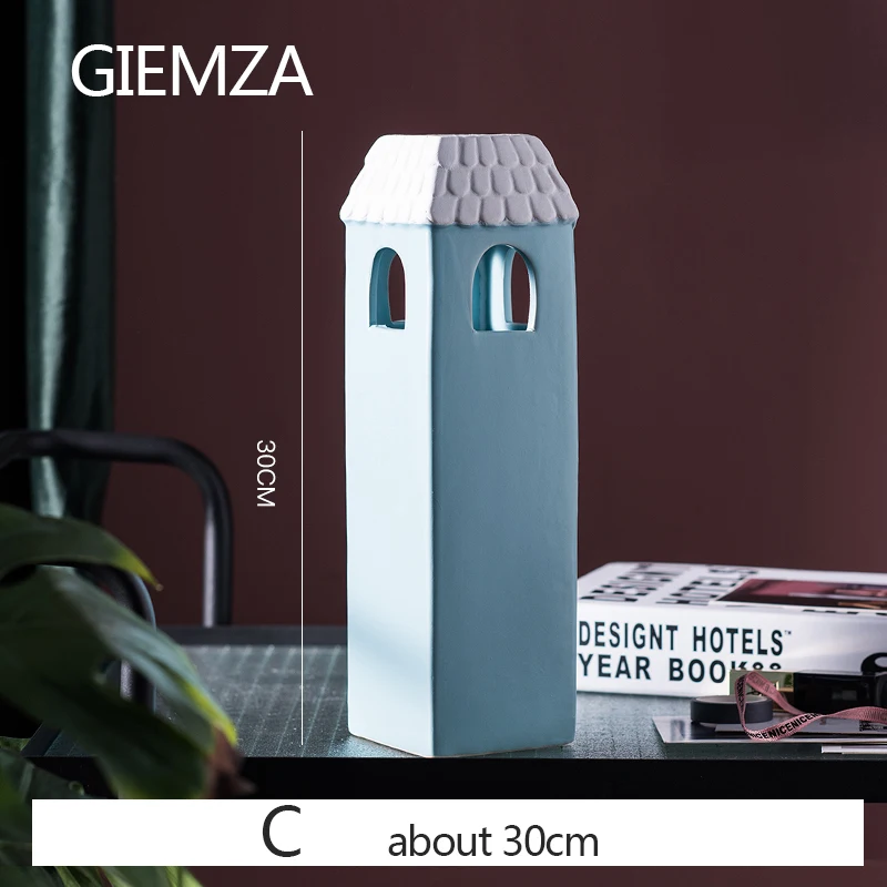 C GIEMZA One Tower ваза Средиземноморский Маяк сине-белые вазы башни керамика Китай маленький или средний пол свадьба - Цвет: C