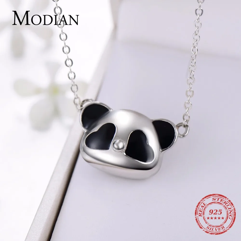 Modian Новый Восточный элемент Стиль 100% 925 Серебряное ожерелье Мода 3D черно-белая