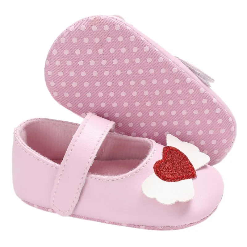 

Baby Toddler Shoes The First Walker Autumn Baby Girl Love PU Princess Soft Bottom Non-Slip Toddler Princes Shoes