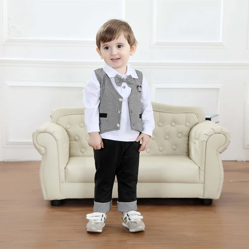 Для маленьких мальчиков одежда джентльмен 2017 детский формальный длинный жилет