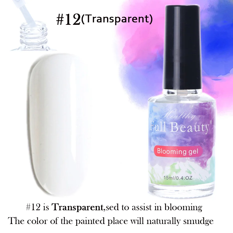 15ML Watercolor Ink Nail Polish Blooming Gel Smoke Effect Smudge Bubble Soak Off Art Varnish DIY Manicure Decoration JI955|Гель для