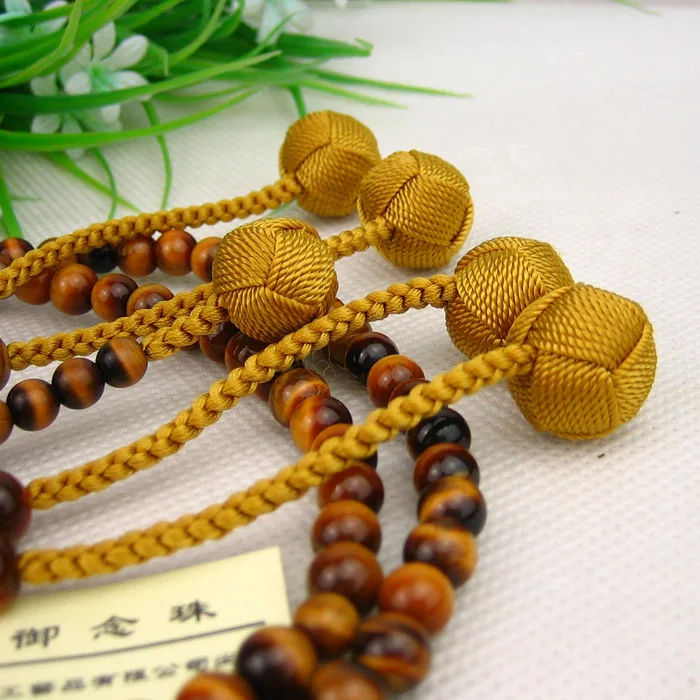 Japanese beads Nichiren type JUZU Buddhist rosary Tiger Eye L size DHL Free Shipping | Украшения и аксессуары