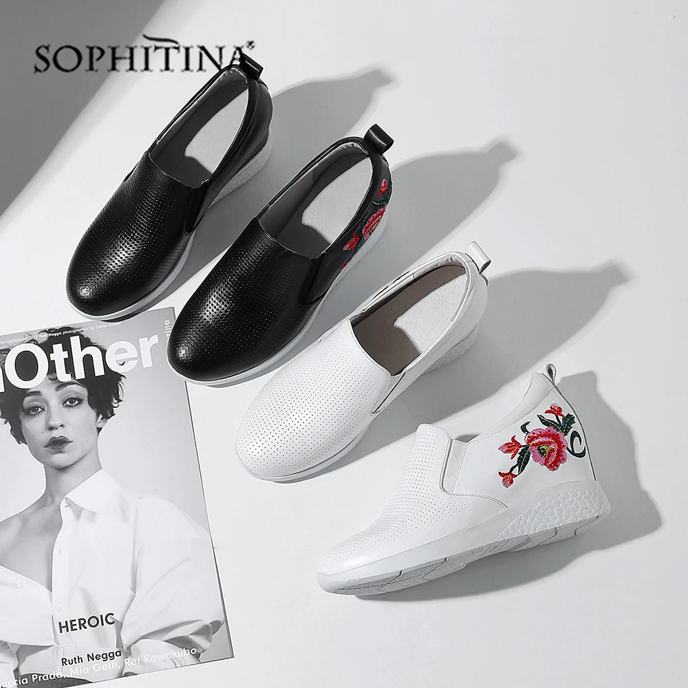 SOPHITINA/Модные туфли на платформе с цветочным узором.Уудобная повседневная обувь